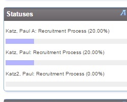 Process statuses displayed on a Data Manager dashboard.